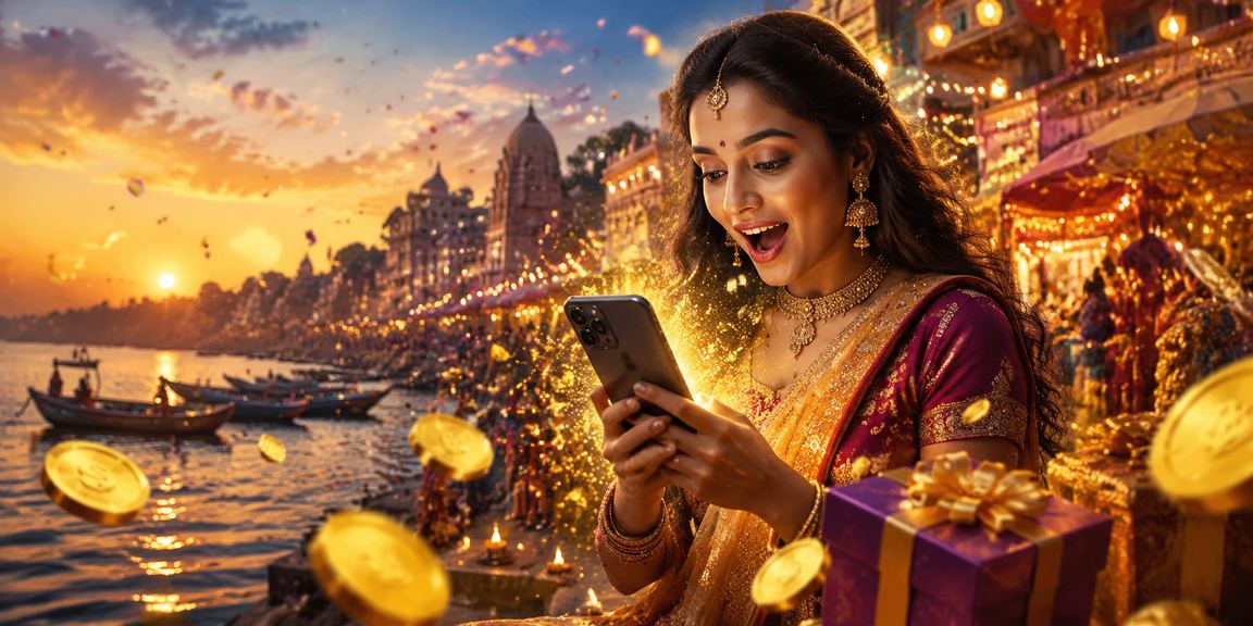 Indian woman using mobile casino app